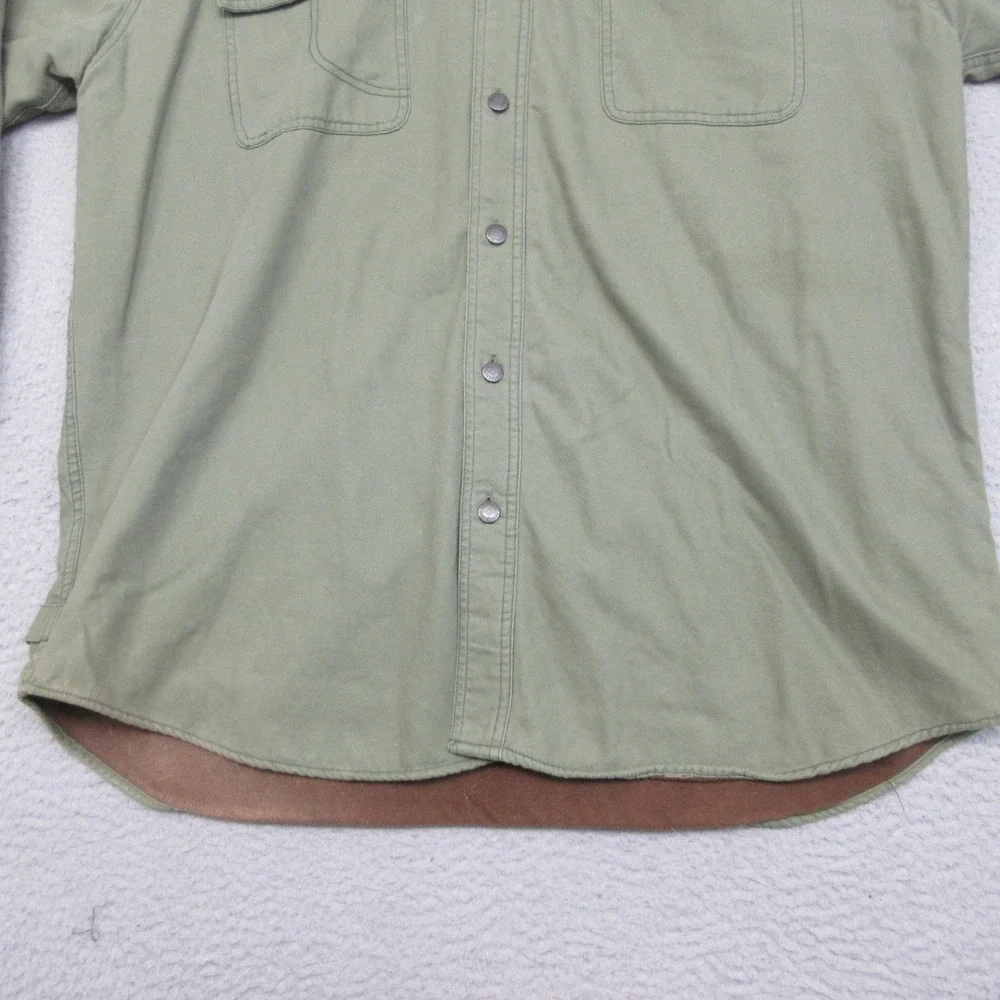 Columbia Chore Coat Jacket Mens XL Green Canvas Fleece Lined Shacket Outdoor